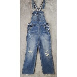 Anthropologie Pilcro The Lex Overalls Womens Size 29 Blue Jean Distressed Casual